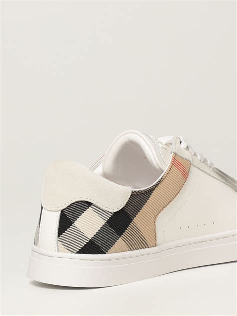 all white burberry sneakers|burberry check and leather sneakers.